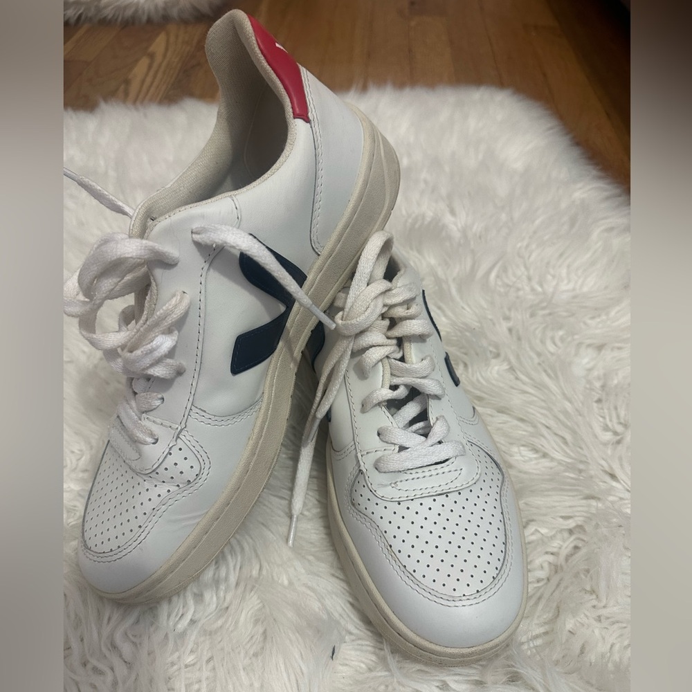 Veja White and Blue Sneakers Breathable Design